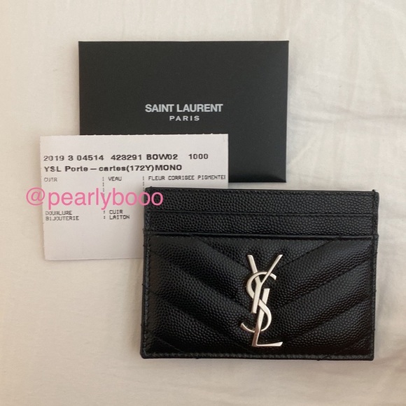 YSL Card Holder with Silver Hardware - Picture 5 of 5